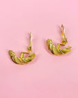 1960s gold plated filigree half hoop clip on earrings