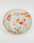 1980s orange speckled satin glass bowl