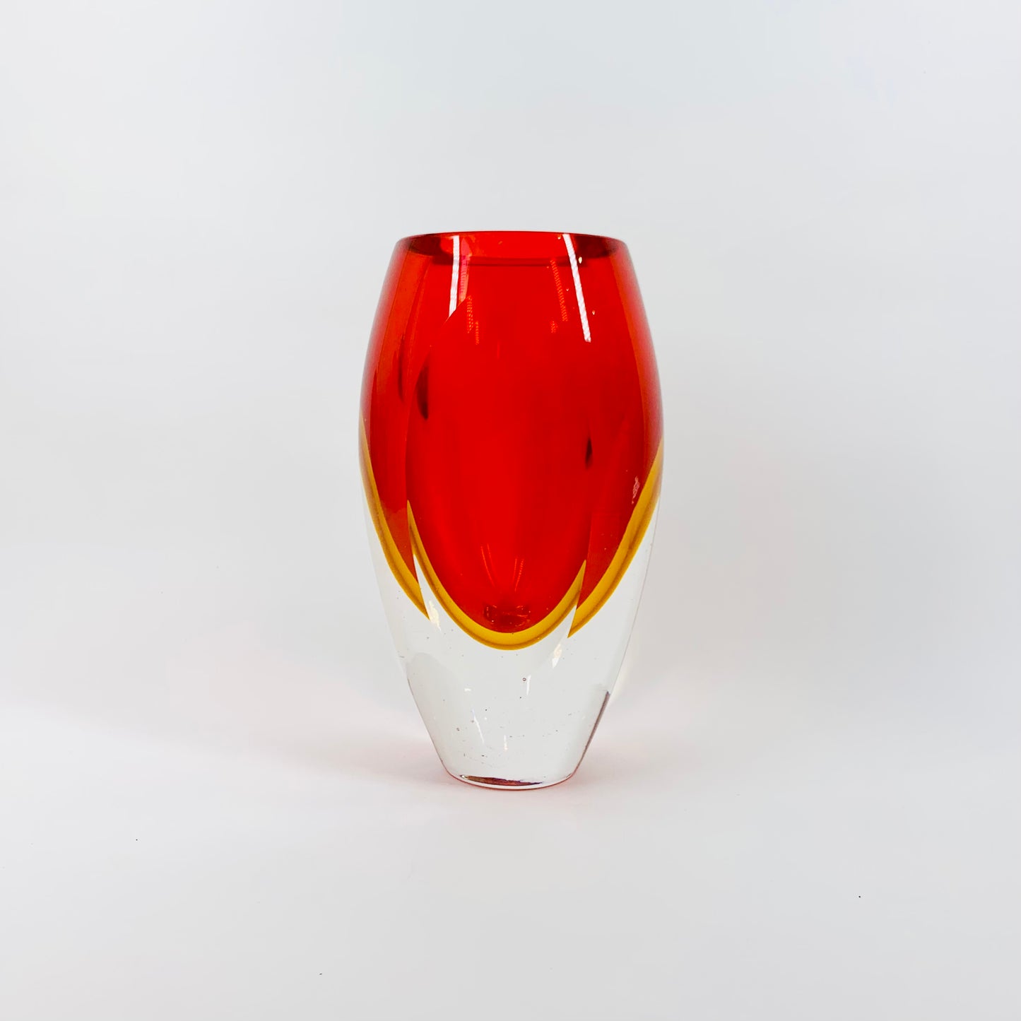 Extremely rare and heavy Murano MCM sommerso glass vase
