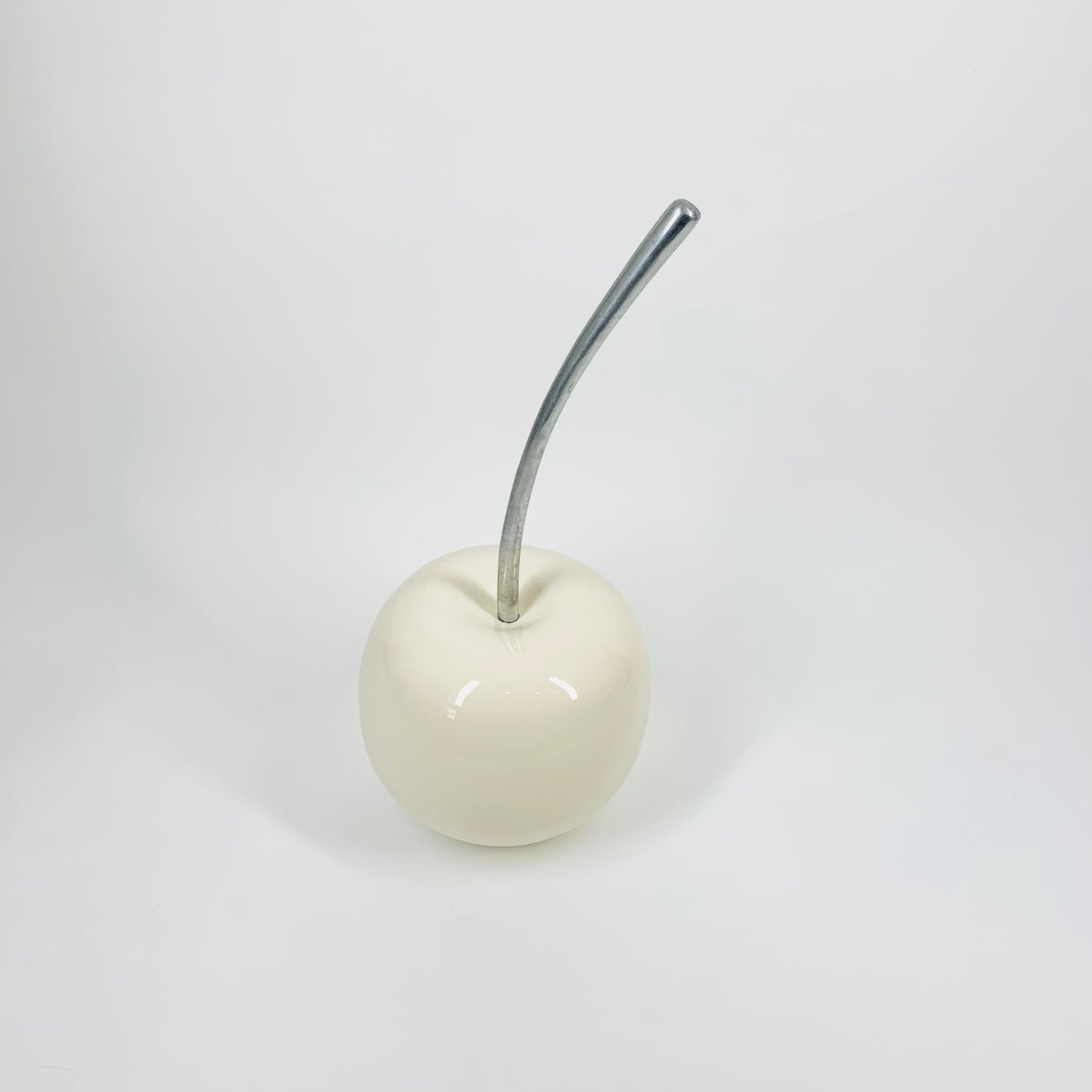 1970s white enamel stainless steel apple