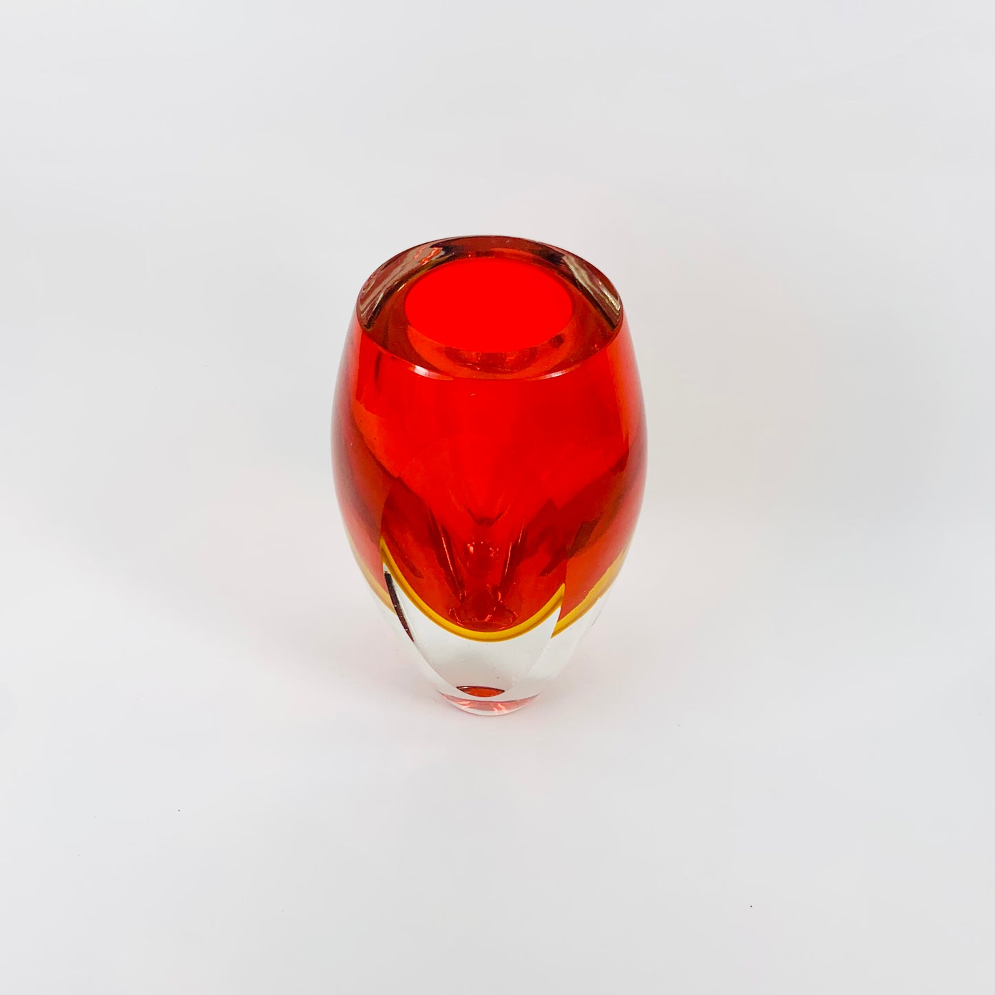 Extremely rare and heavy Murano MCM sommerso glass vase
