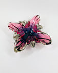 1970s JAPANESE HINERI PINK PURPLE SOMMERSO GLASS ASHTRAY