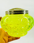 URANIUM GLASS ROSE BOWL/VASE