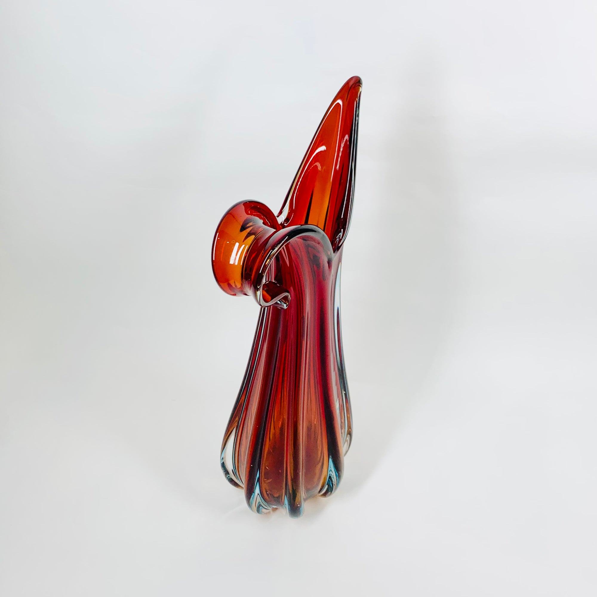 RED MURANO BULBOUS VASE