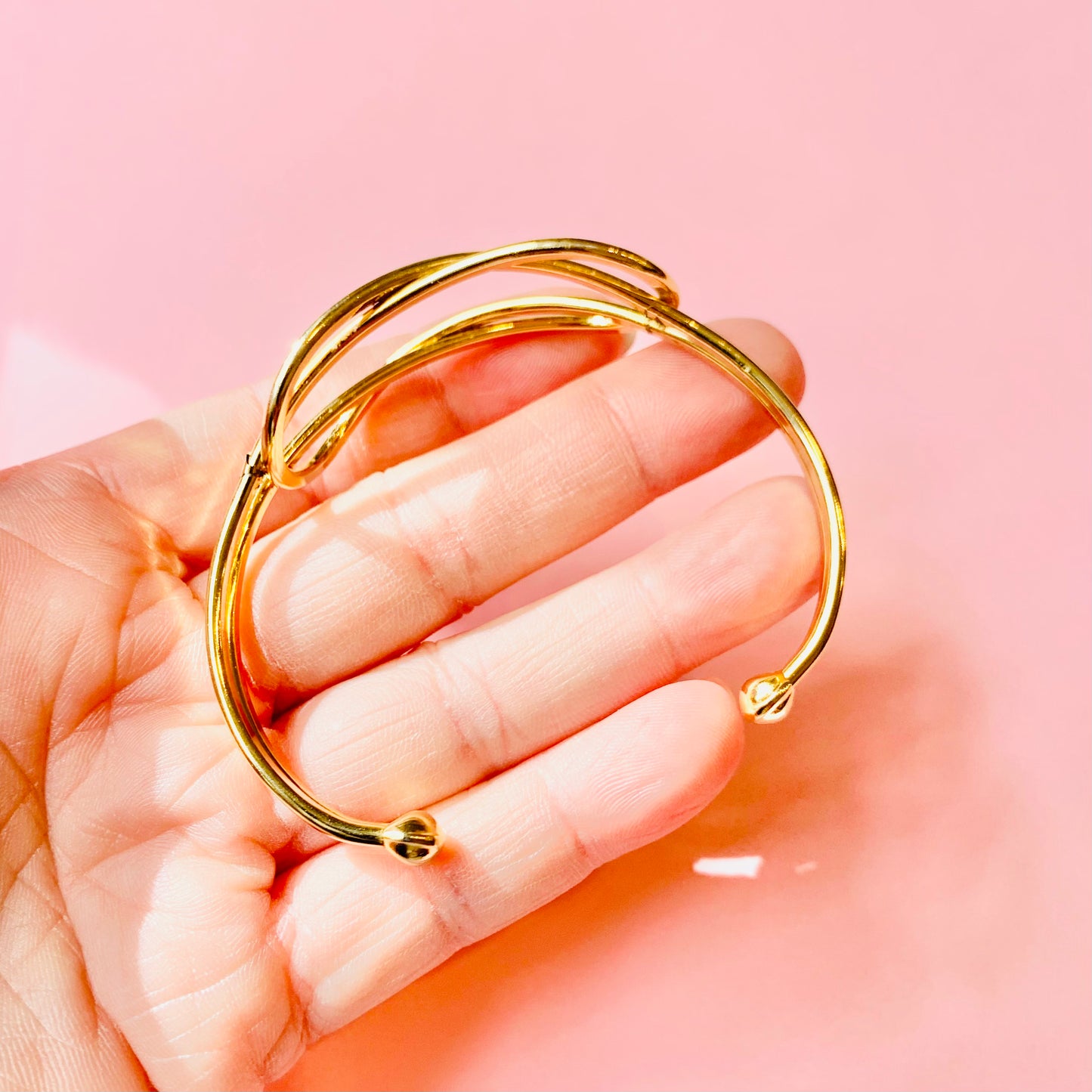 Vintage infinity brass nickel knot bangle cuff