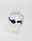 1980s Australian mouth blown ink pink art glass vase