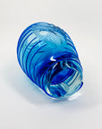 Extremely rare and heavy Murano MCM blue sommerso ribbed glass vase