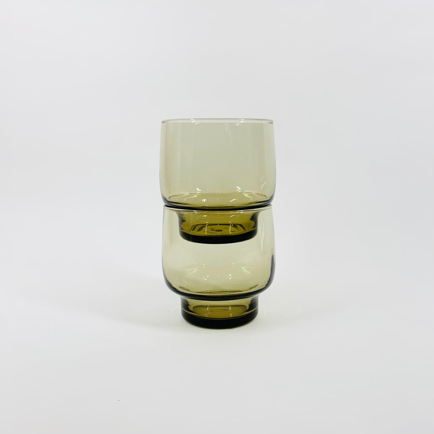 MCM grey stackable glasses