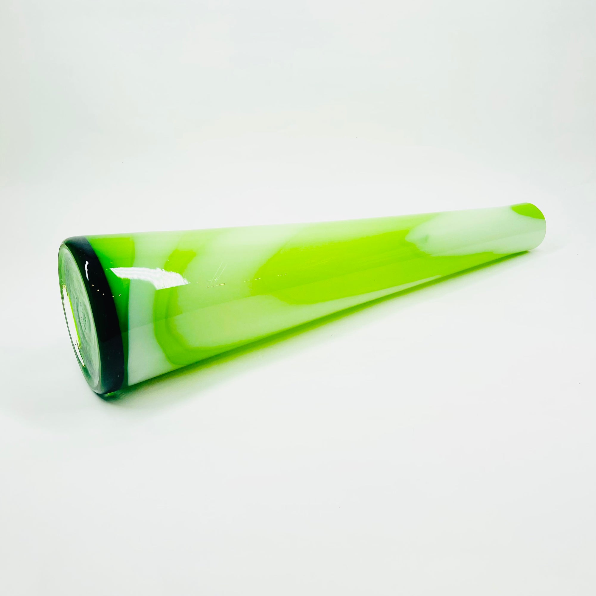 GREEN CASED BOTTLE VASE