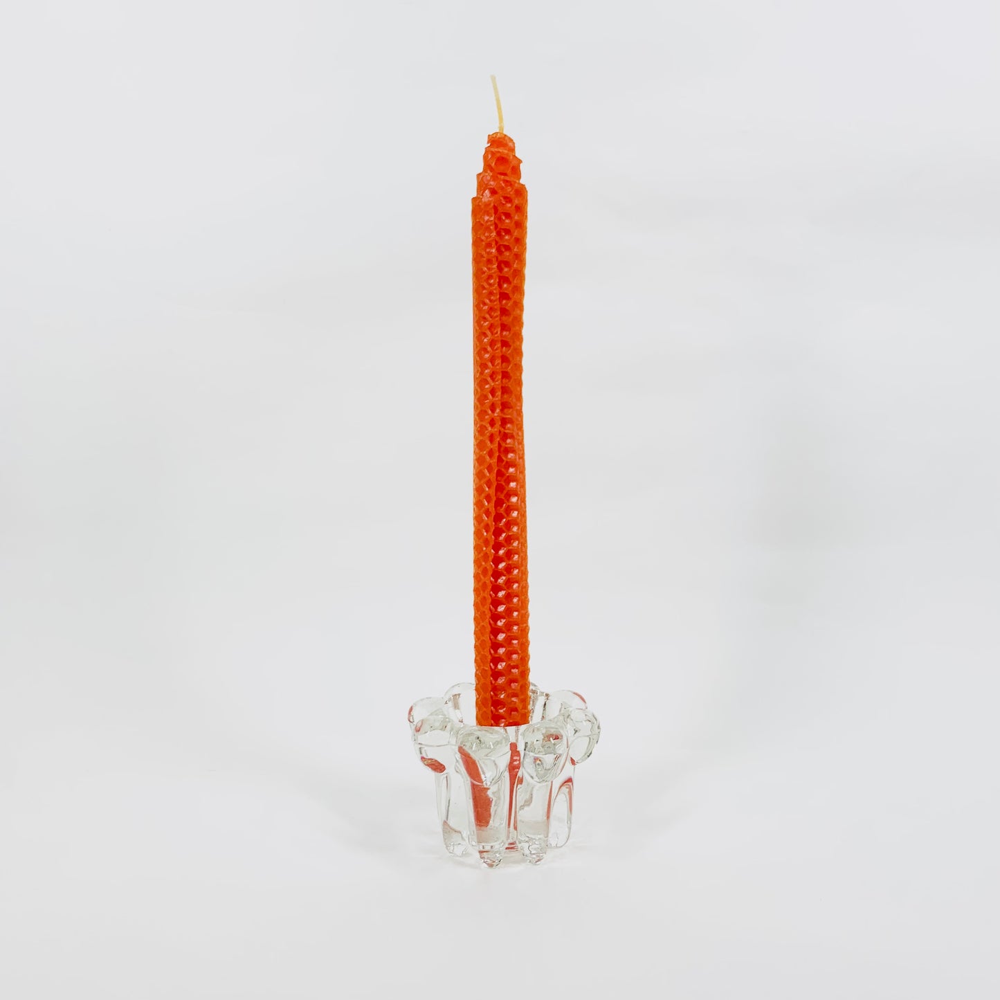 MCM France Reims clear glass candle holder