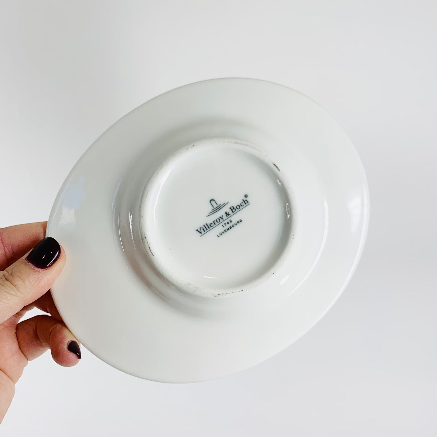 1980s Villeroy & Boch Memphis white porcelain coffee cup and matching saucer