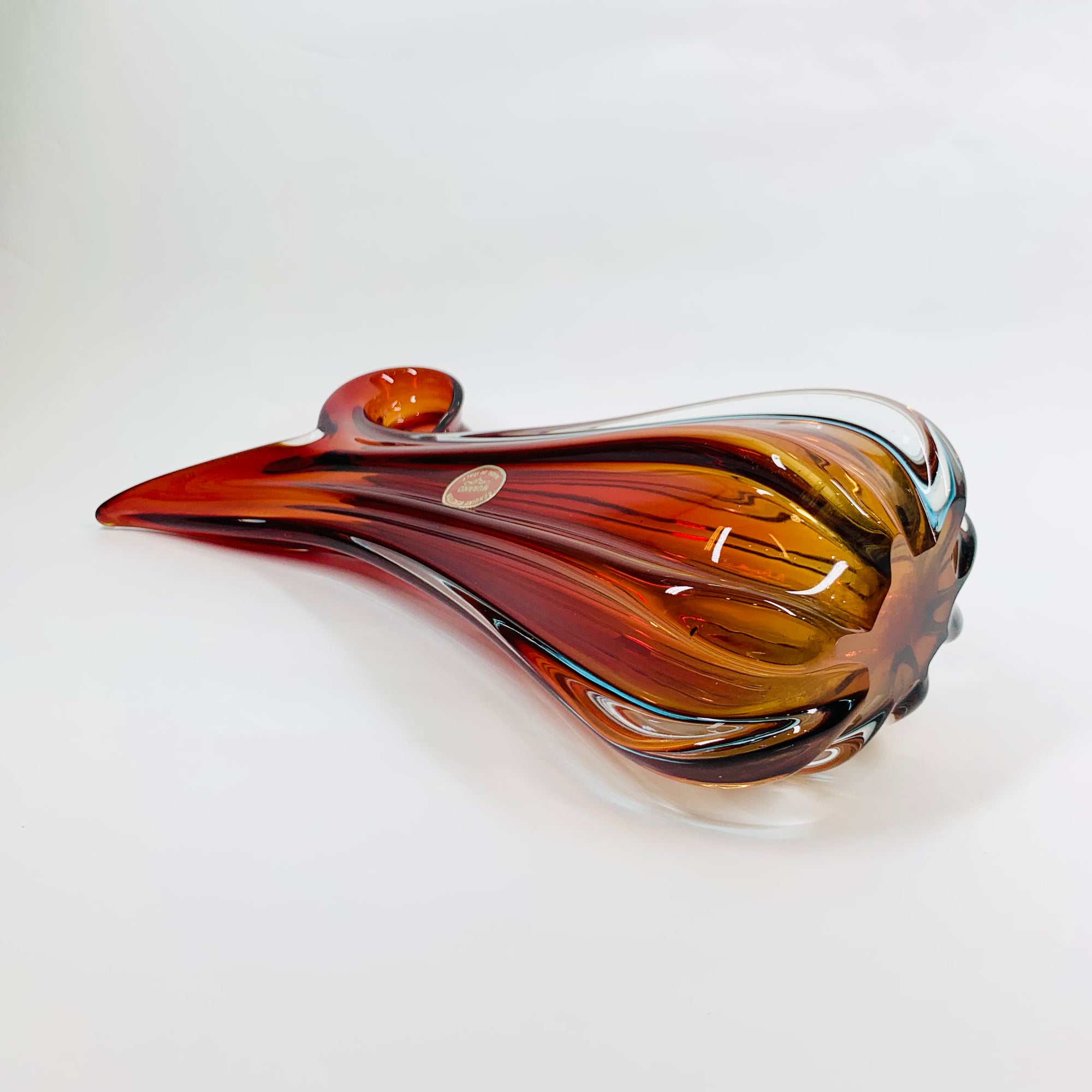 RED MURANO BULBOUS VASE