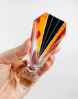 Extremely extremely rare antique Art Deco black & orange enamel decanter satin glass set by Karl Palda