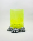ETCHED URANIUM GLASS VASE