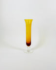 Midcentury Japanese cobalt blue glass footed tube vase
