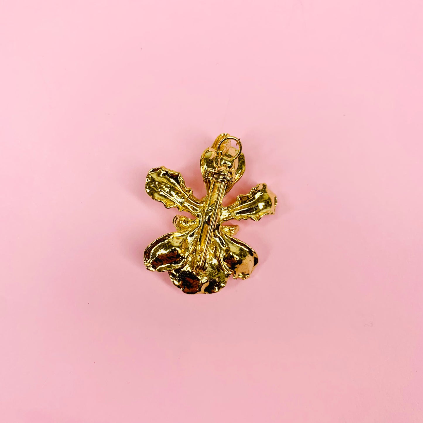 Rare vintage Risis 24K plated gold orchid brooch/pendant