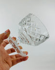 Rare antique Bohemian cut crystal dessert bowls/coupe