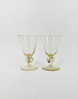 Rare Midcentury Swedish hand made citrine liqueur glasses with short stem