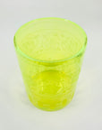ETCHED URANIUM GLASS VASE