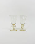 Rare Midcentury Swedish hand made citrine liqueur glasses with short stem