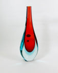 RED BLUE MURANO BOTTLE VASE