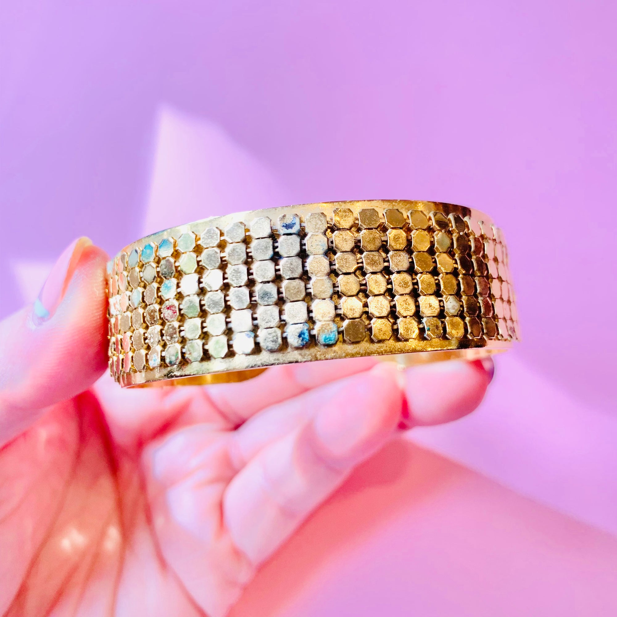 1970s Whiting Davis mesh bangle