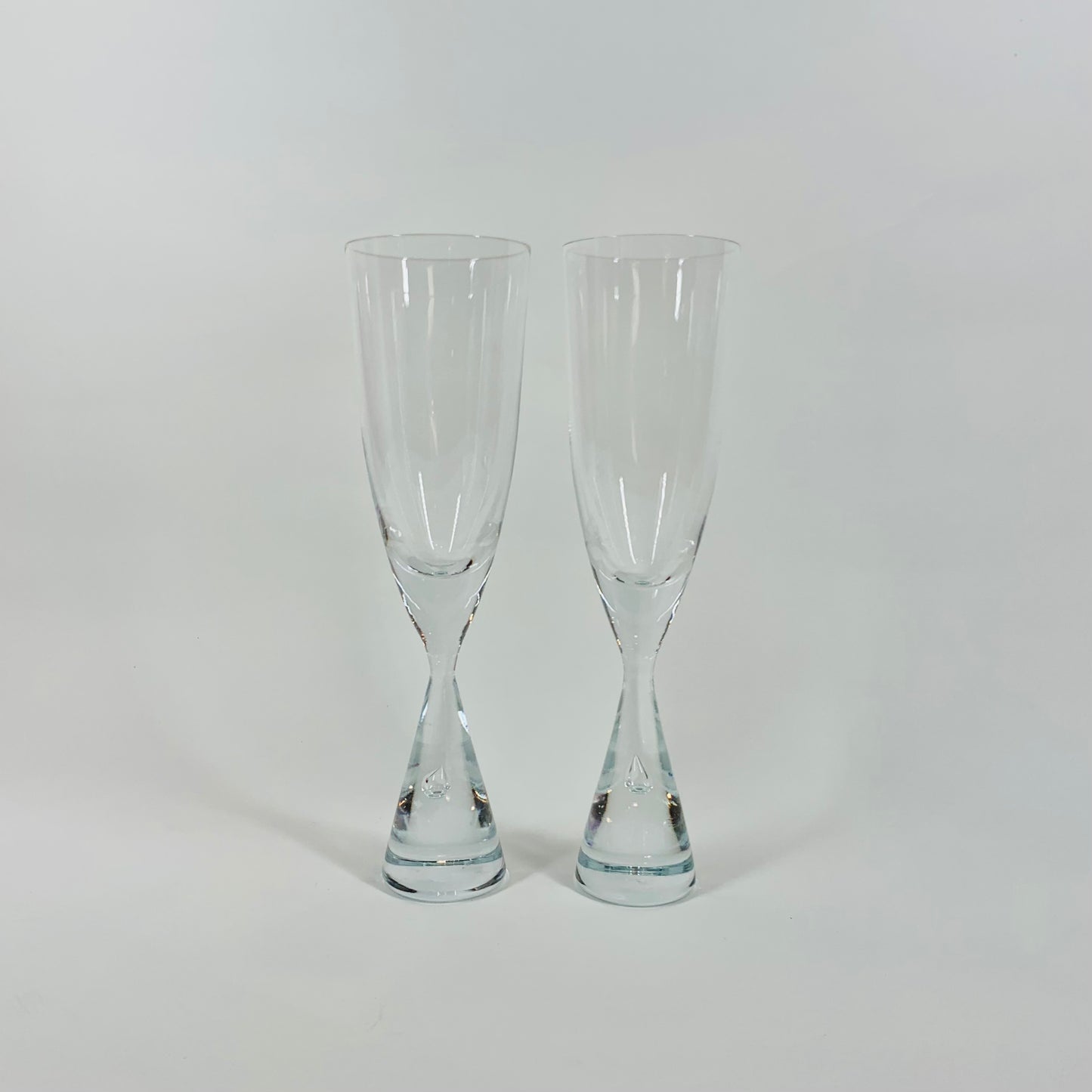 Signed MCM Holmegaard Princess glass champagne flutes