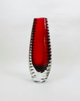 FACETED CRANBERRY MANDRUZZATO VASE