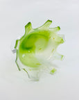 1980s Australian green art glass comport by Helmut Hiebl