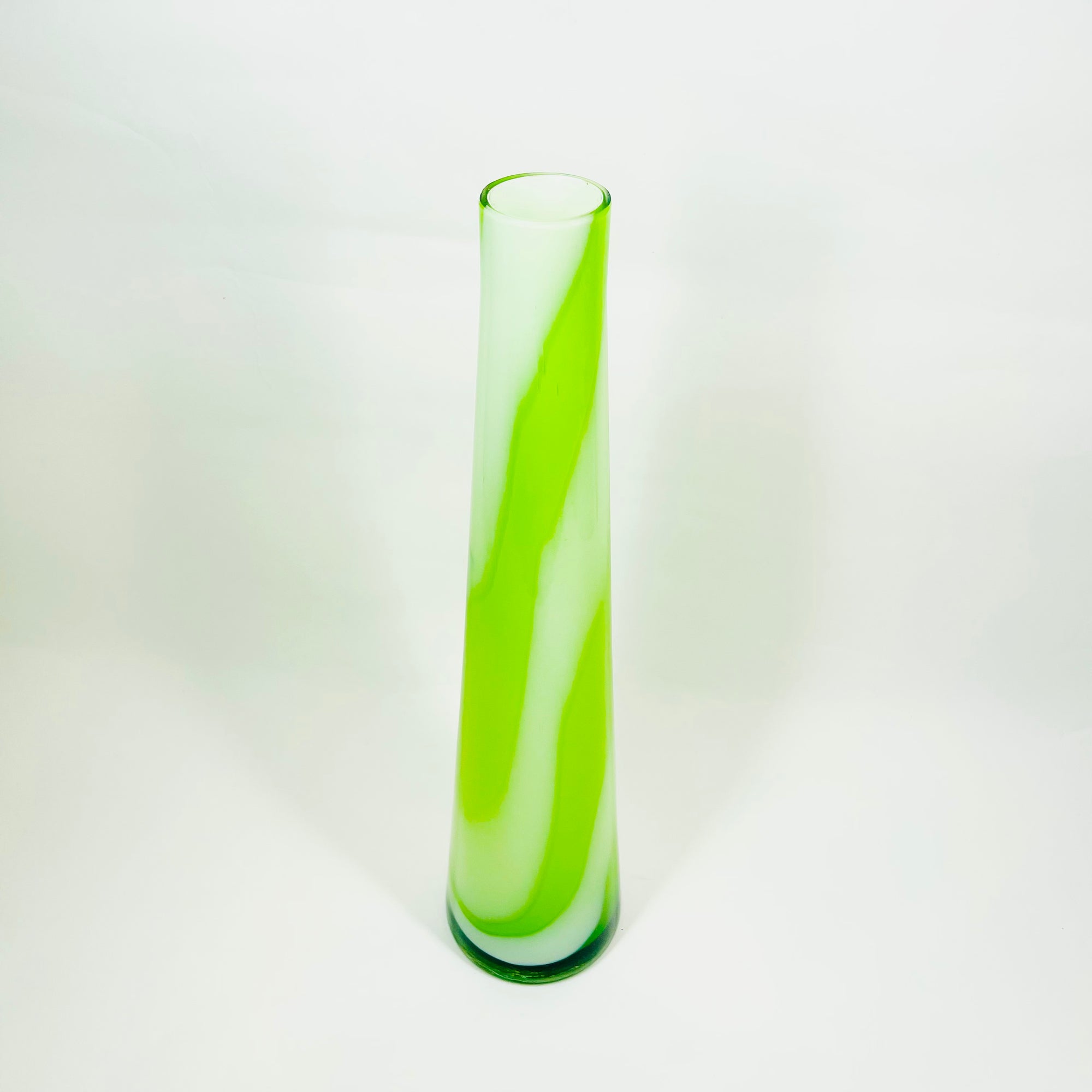 GREEN CASED BOTTLE VASE