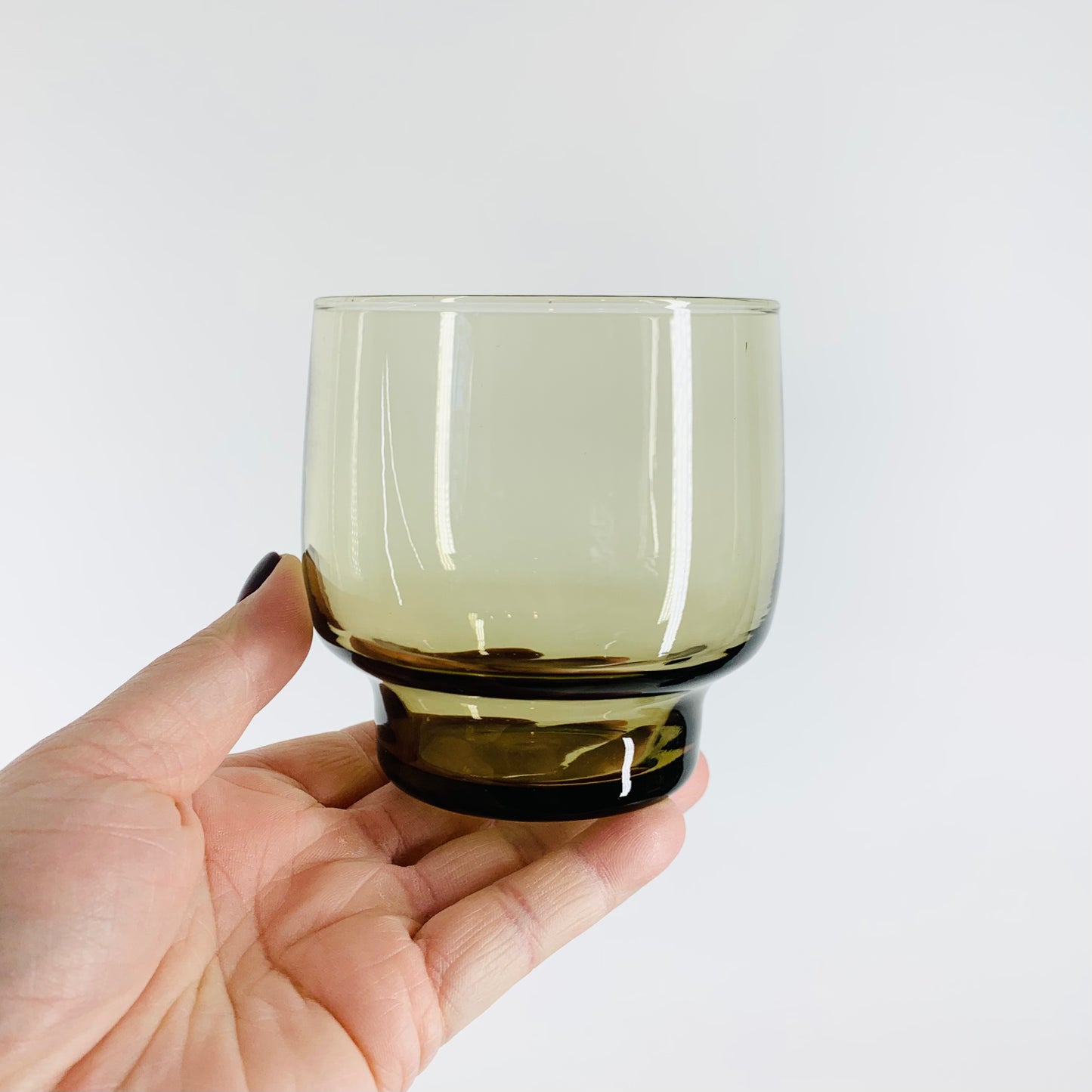 MCM grey stackable glasses