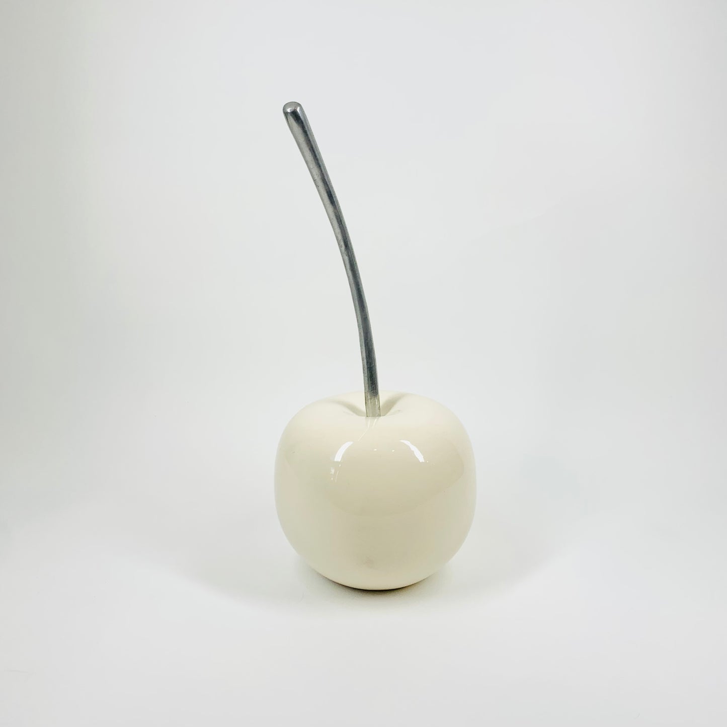 1970s white enamel stainless steel apple
