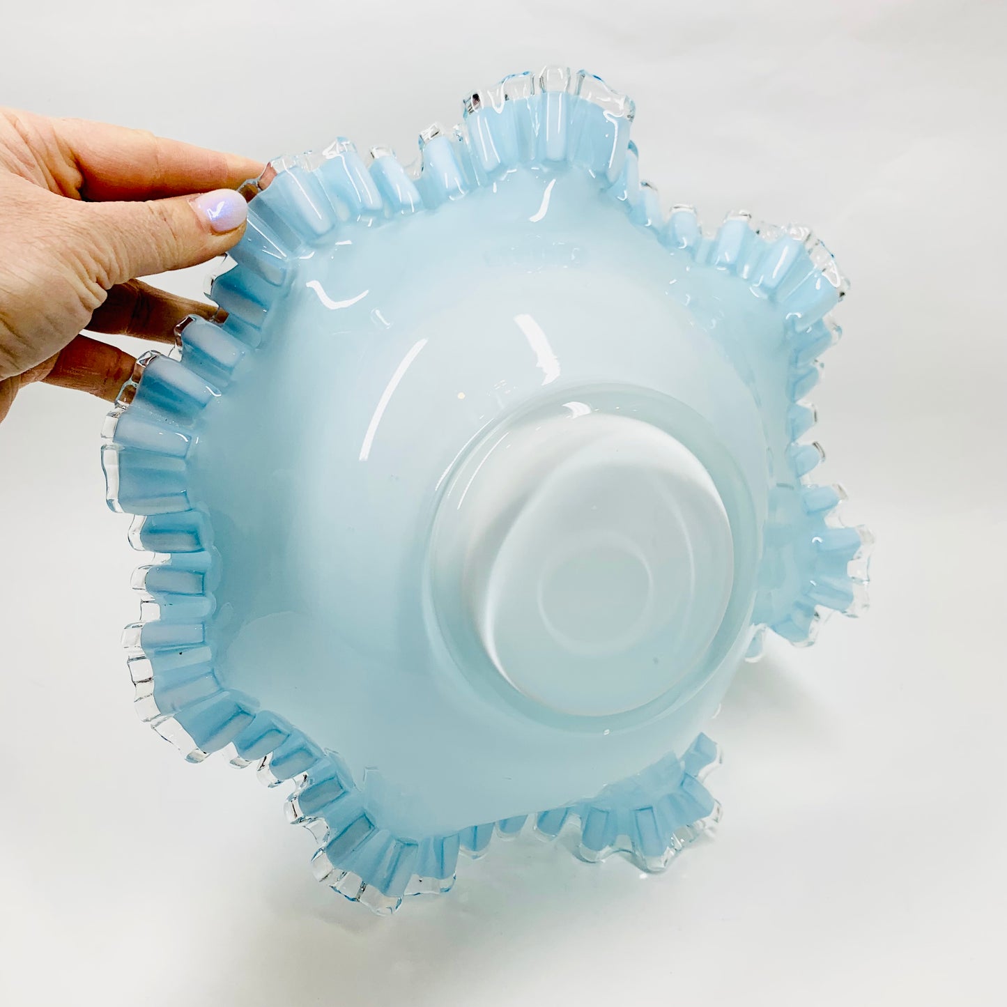 BLUE RUFFLE BOWL