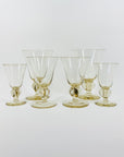 Rare Midcentury Swedish hand made citrine liqueur glasses with short stem