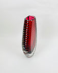 FACETED CRANBERRY MANDRUZZATO VASE