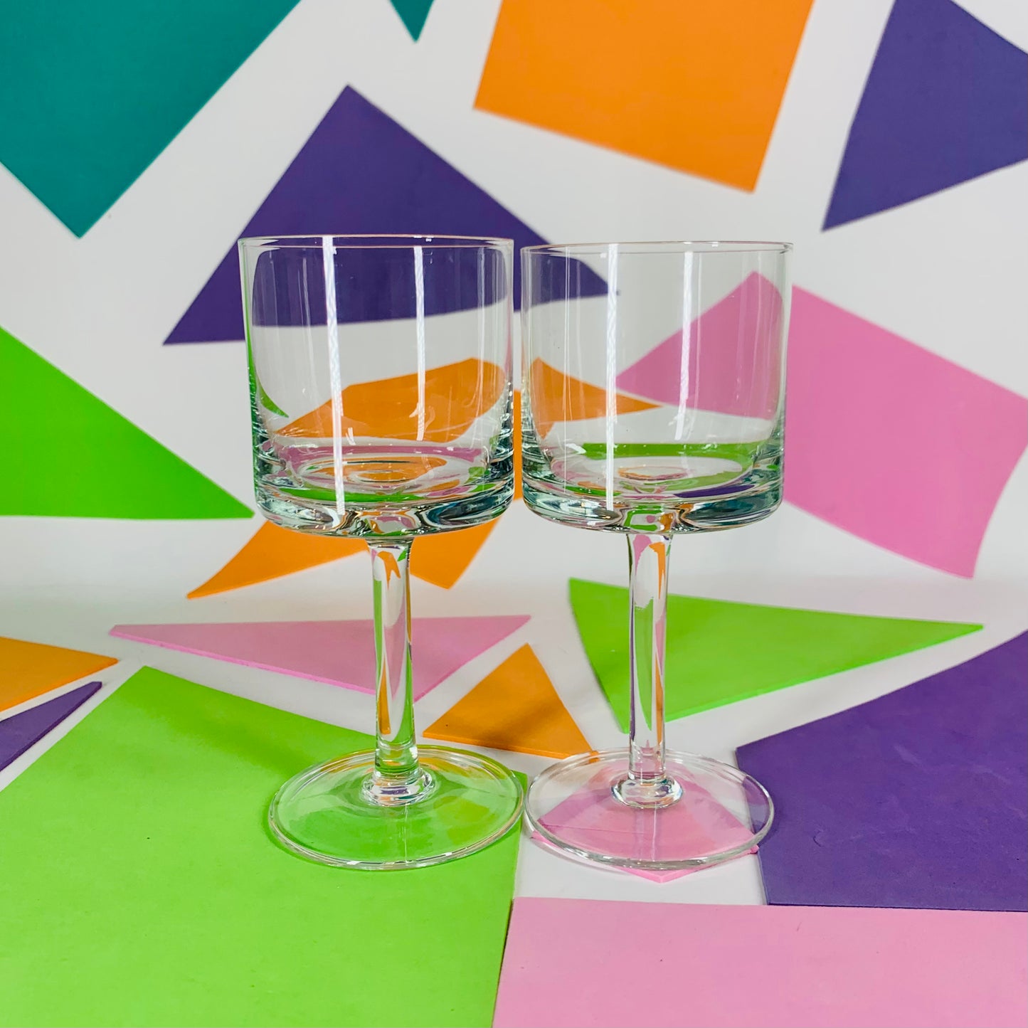 MCM clear cocktail glasses