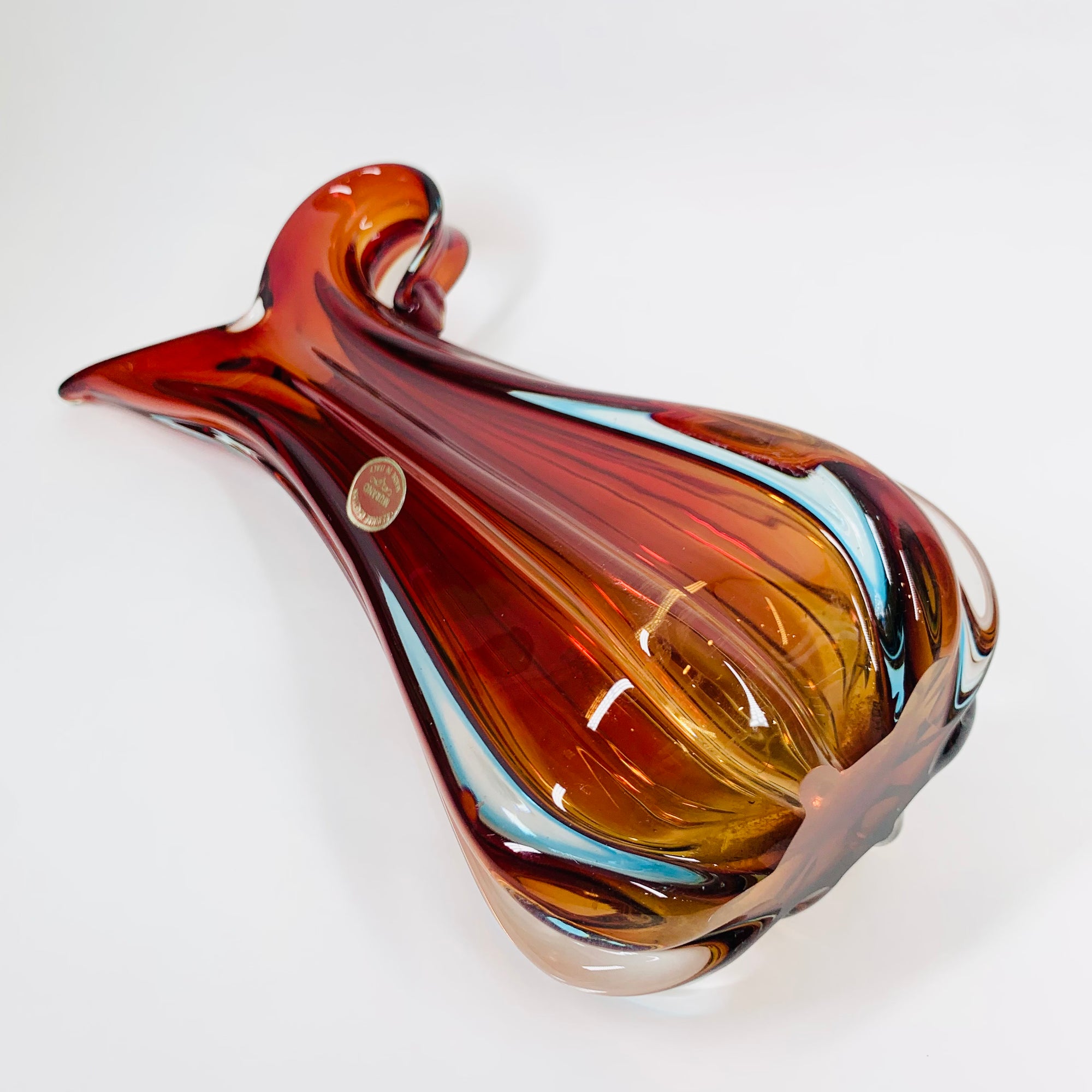 RED MURANO BULBOUS VASE