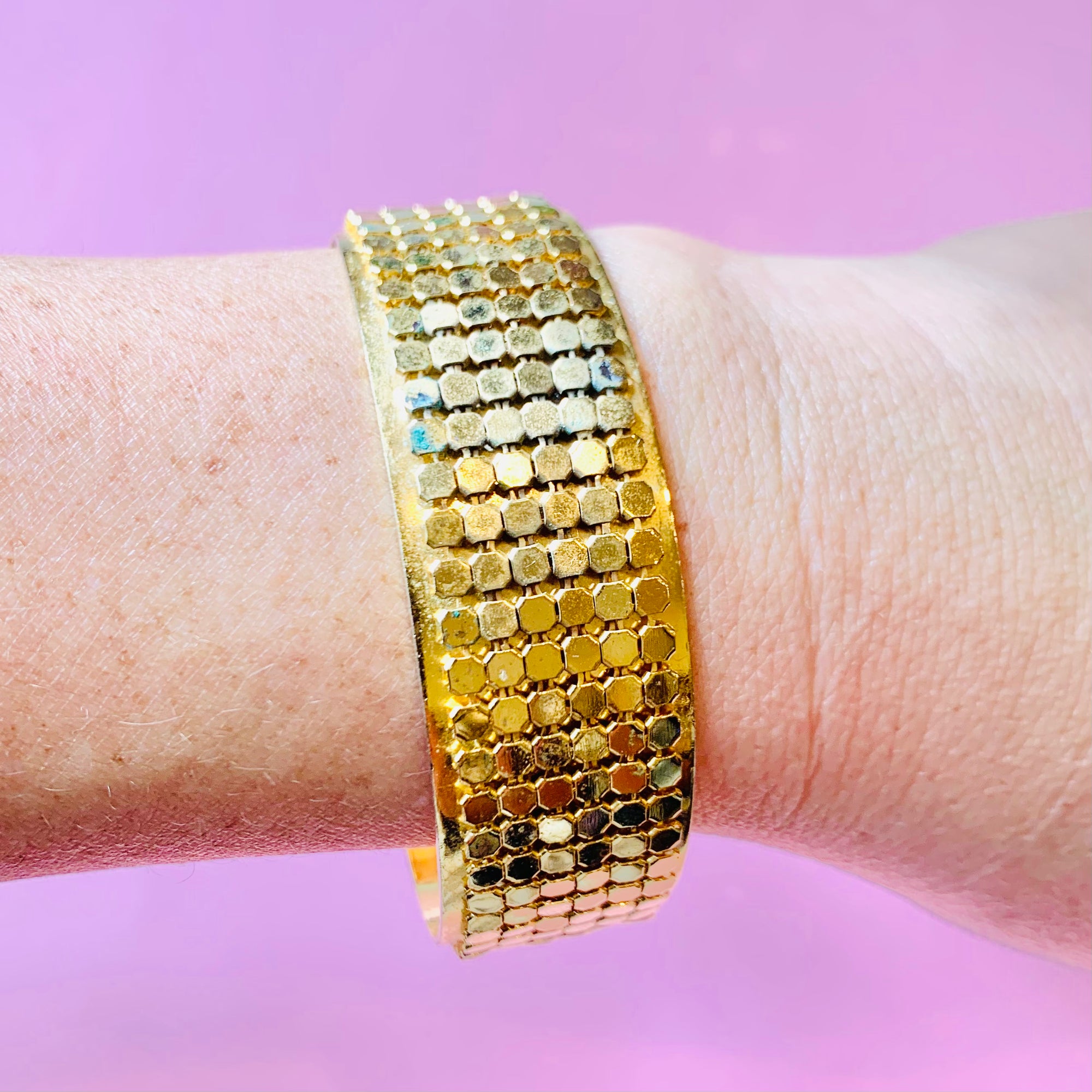 1970s Whiting Davis mesh bangle