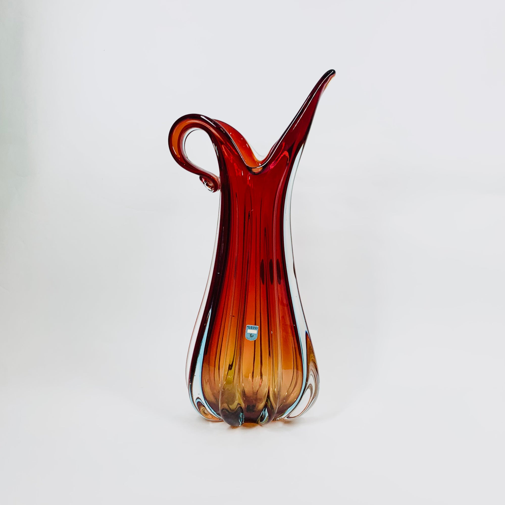 RED MURANO BULBOUS VASE