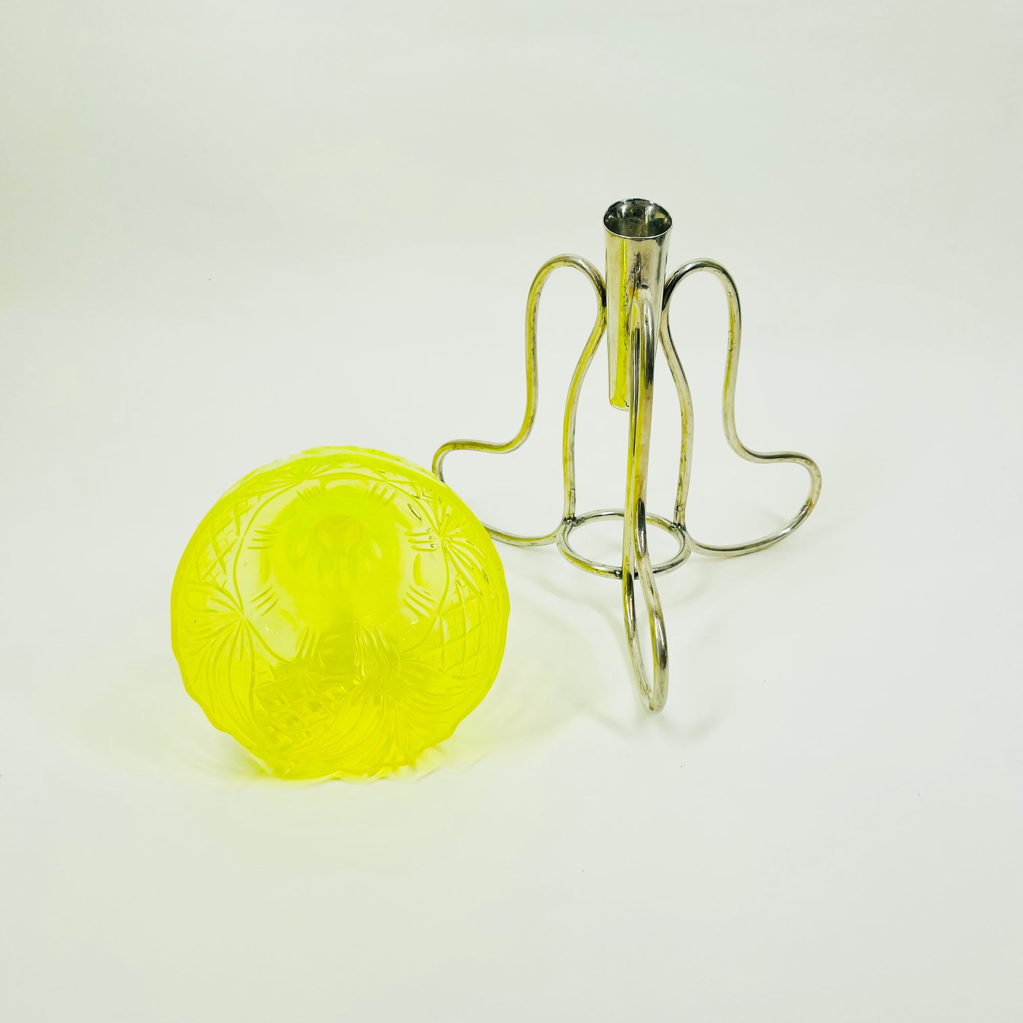 URANIUM GLASS TRUMPET VASE