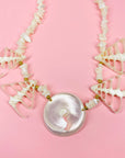 Large 1950s natural hand made sea shell statement necklace