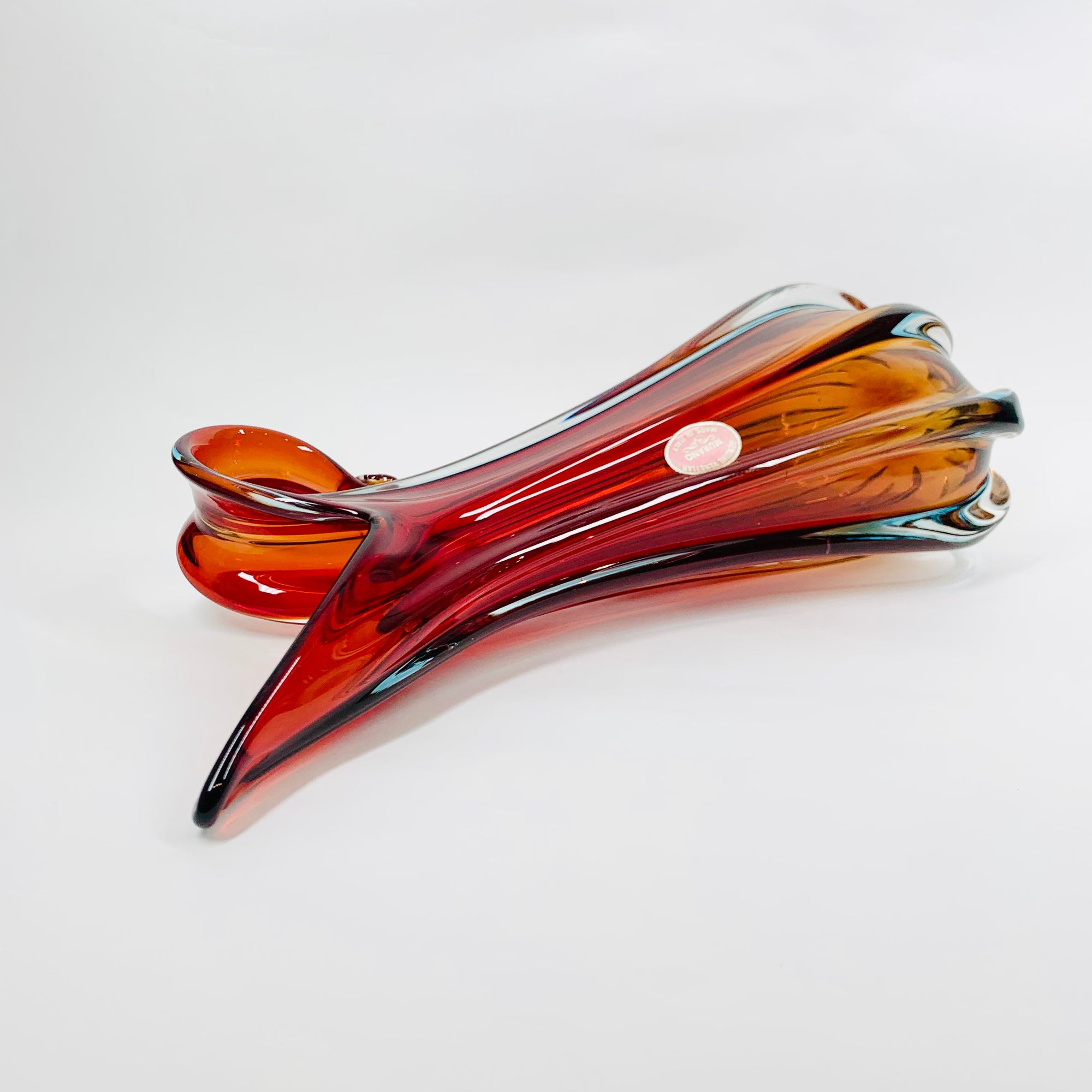 RED MURANO BULBOUS VASE