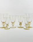 Rare Midcentury Swedish hand made citrine liqueur glasses with short stem