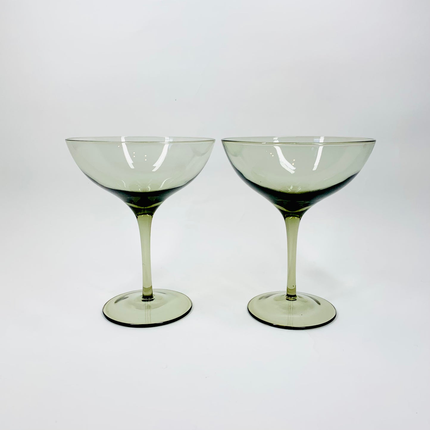 MCM Holmegaard grey wide coupe/cocktail glasses