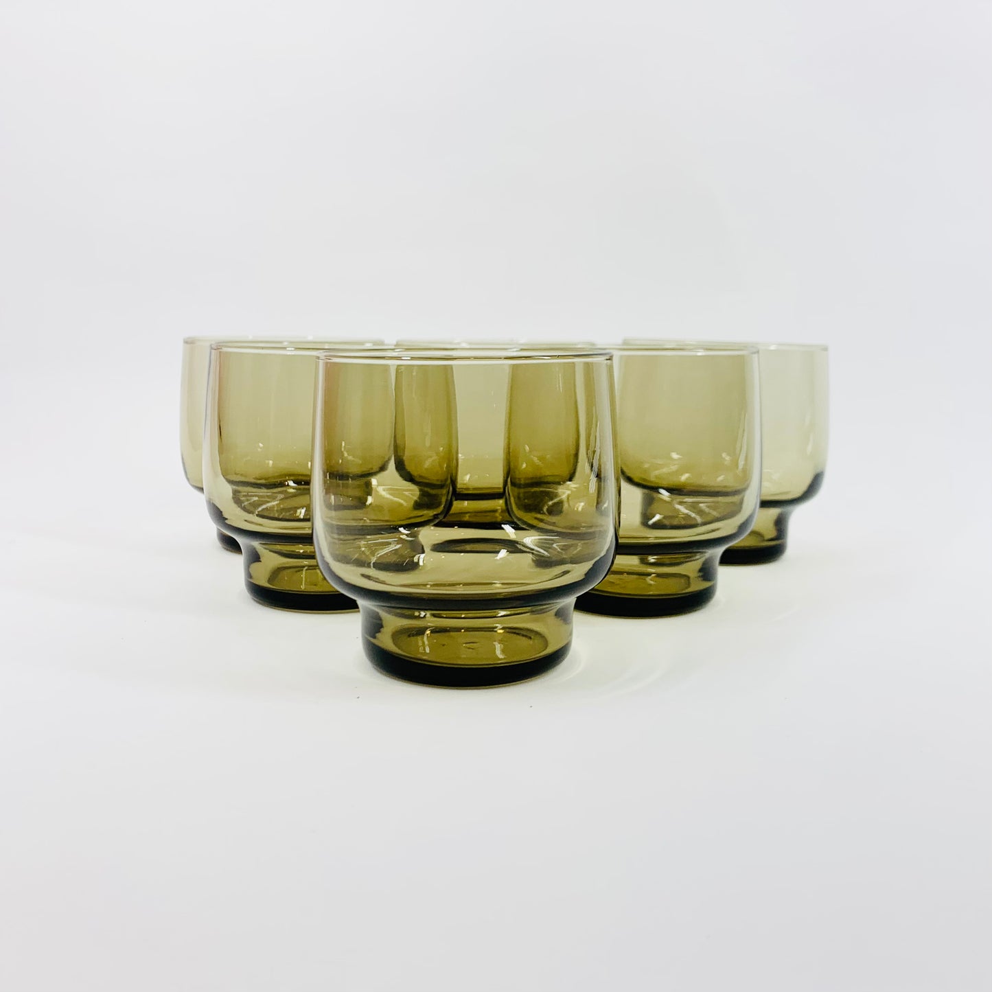 MCM grey stackable glasses