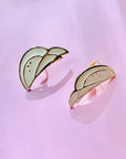 1960s Italian white enamel wings clip on earrings
