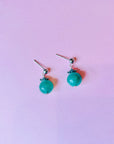 Vintage silver stud earrings with jade beads