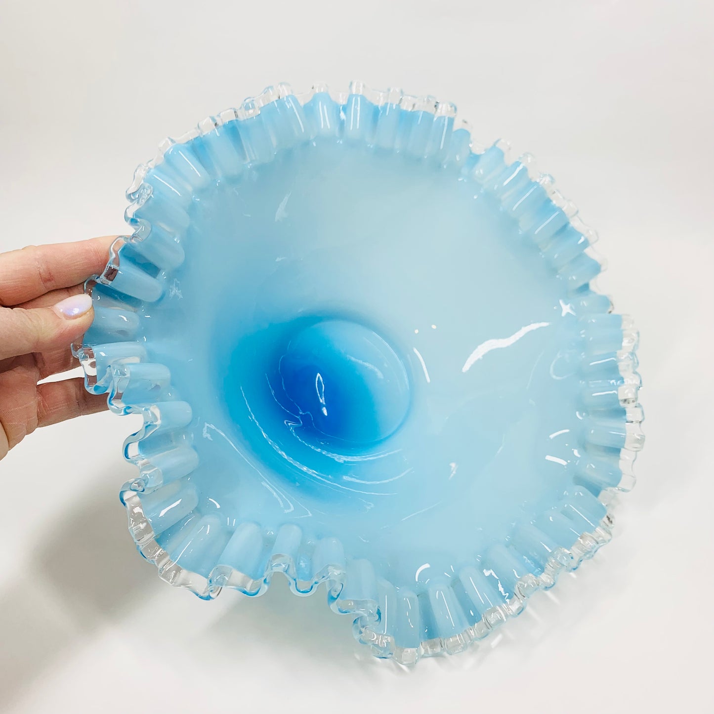 BLUE RUFFLE BOWL