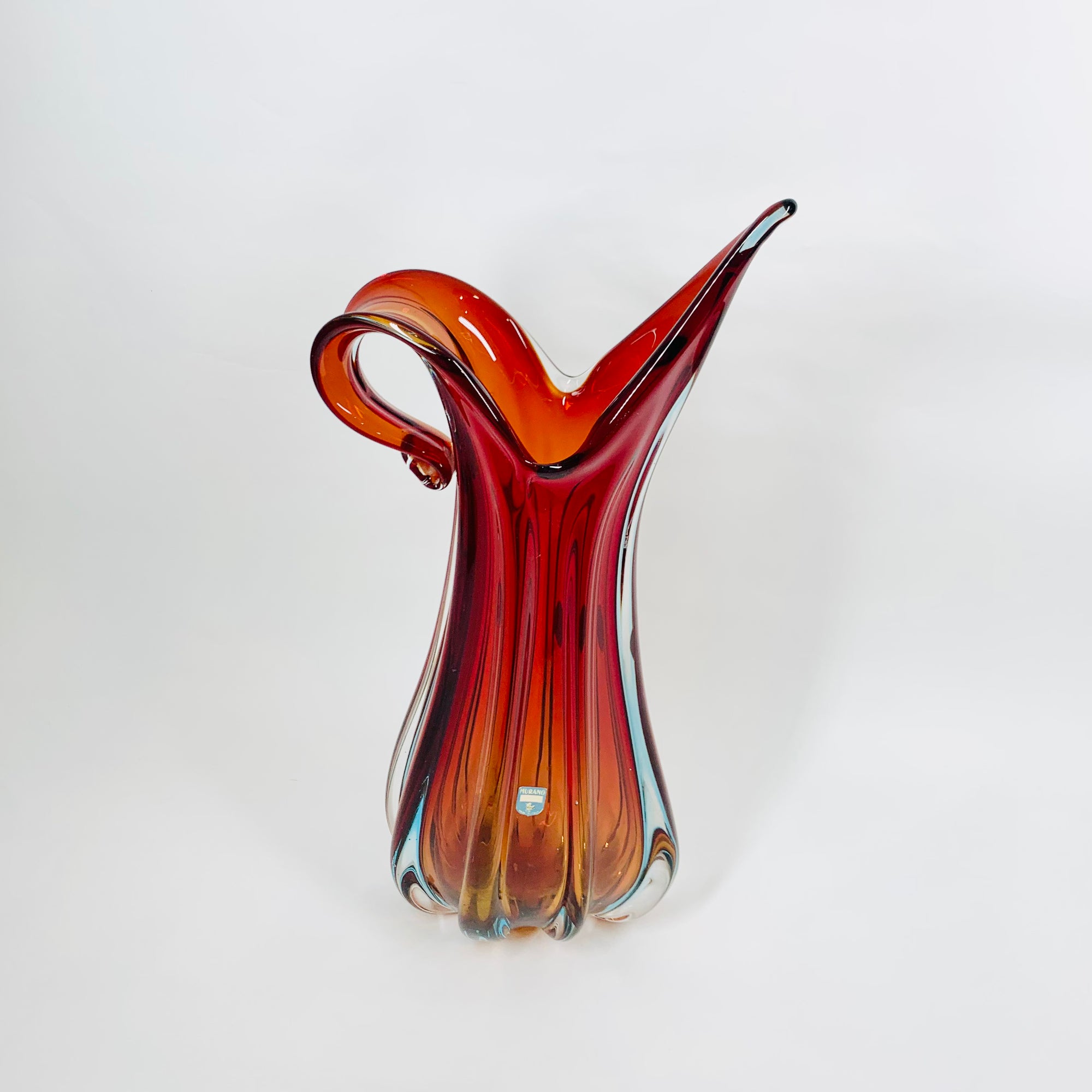 RED MURANO BULBOUS VASE