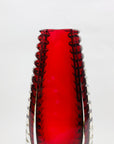 FACETED CRANBERRY MANDRUZZATO VASE